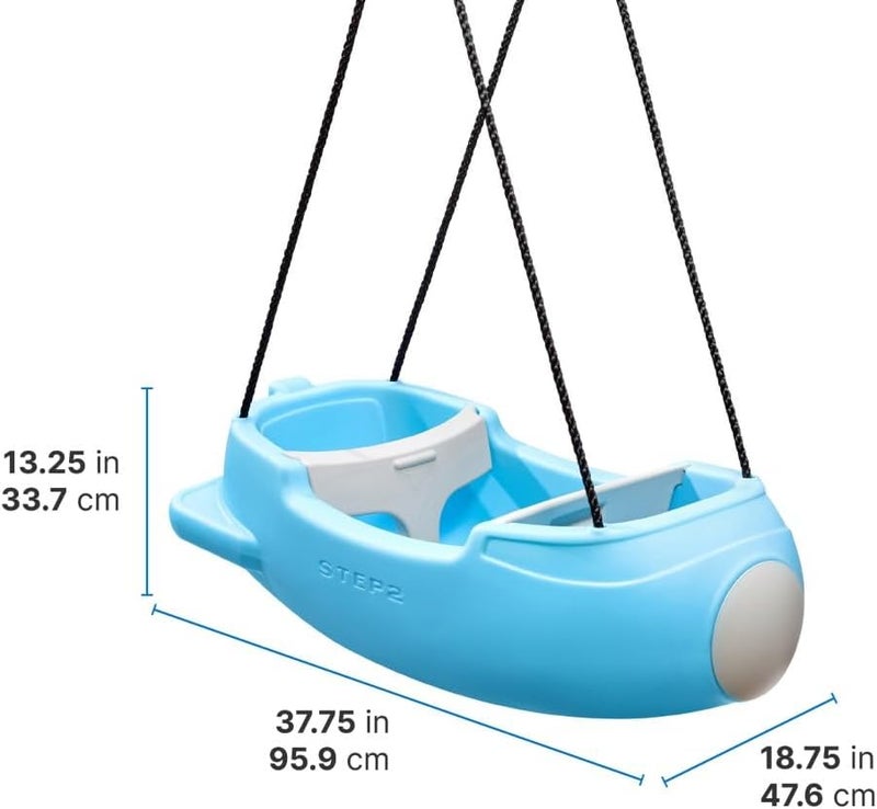 ستيب2 أرجوحة صاروخ بلاستيك من Step2 باللون الأزرق | أرجوحة مزدوجة للأطفال بتصميم صاروخ - Image 3